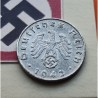 @ESCASA@ ALEMANIA 5 REICHSPFENNIG 1942 D AGUILA SOBRE ESVASTICA NAZI KM.100 MONEDA DE ZINC MBC+ Germany III Reich WWII