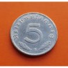 @ESCASA@ ALEMANIA 5 REICHSPFENNIG 1942 F AGUILA SOBRE ESVASTICA NAZI KM.100 MONEDA DE ZINC MBC+ Germany III Reich WWII R/2