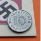 ALEMANIA 10 REICHSPFENNIG 1940 J AGUILA SOBRE ESVASTICA NAZI KM.101 MONEDA DE ZINC MBC+ Germany III Reich WWII coin