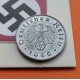 ALEMANIA 10 REICHSPFENNIG 1940 J AGUILA SOBRE ESVASTICA NAZI KM.101 MONEDA DE ZINC MBC+ Germany III Reich WWII coin