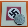 ALEMANIA 10 REICHSPFENNIG 1942 F AGUILA SOBRE ESVASTICA NAZI KM.101 MONEDA DE ZINC MBC+ Germany III Reich WWII R/2