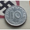 ALEMANIA 10 REICHSPFENNIG 1944 A AGUILA SOBRE ESVASTICA NAZI KM.101 MONEDA DE ZINC MBC+ Germany III Reich WWII coin