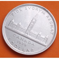 CANADA 1 DOLAR 1939 PARLAMENTO VISITA REAL KM.38 MONEDA DE PLATA MBC++ Royal Visit silver coin R/1