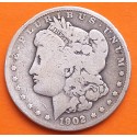 @ESCASO@ ESTADOS UNIDOS 1 DOLAR 1902 MORGAN KM.110 MONEDA DE PLATA MUY CIRCULADA USA $1 Dollar silver R/1