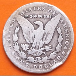 @ESCASO@ ESTADOS UNIDOS 1 DOLAR 1902 MORGAN KM.110 MONEDA DE PLATA MUY CIRCULADA USA $1 Dollar silver R/1