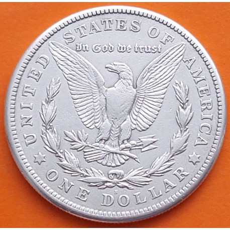 ÚLTIMO AÑO DE FABRICACIÓN x ESTADOS UNIDOS 1 DOLAR 1921 S MORGAN KM.110 MONEDA DE PLATA MBC+ USA $1 Dollar coin R/1