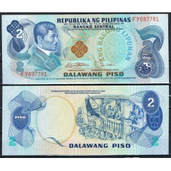 FILIPINAS 2 PISO 1981 JOSE RIZAL militasres y bandera Pick 166 BILLETE SC PHILIPPINES UNC BANKNOTE