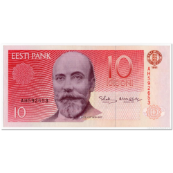 ESTONIA 10 KROONI 1991 ARBOL y JACOB HURT Pick 72B BILLETE SC Estonie PRE-EURO UNC BANKNOTE