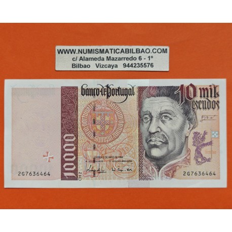 . @PVP NUEVO 270€ - RARO@ PORTUGAL 10000 ESCUDOS 1996 INFANTE D. HENRIQUE y CARABELA PORTUGUESA Pick 191 BILLETE MBC+ Portuguese