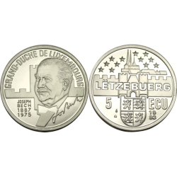 LUXEMBURGO 5 ECU 1996 GRAN DUQUESA CHARLOTTE KM.X. 63 MONEDA DE NICKEL SC Luxembourg