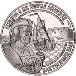 PORTUGAL 2,50 ECUS 1993 BARTOLOMEU DIAS y BARCOS KM.X.28 MONEDA DE NICKEL KM.X.28 MONEDA DE NICKEL PROOFLIKE