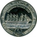 INGLATERRA 5 ECU 1995 BRITANNIA y BARCO SS GREAT BRITAIN MONEDA DE NICKEL SC 38 mm