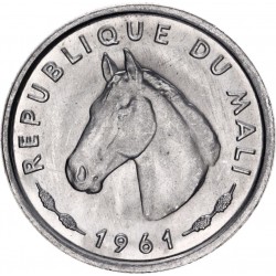 MALI 10 FRANCOS 1961 CABALLO DE PURA RAZA KM.3 MONEDA DE ALUMINIO SC Africa UNC 10 Francs Maliens