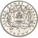 GIBRALTAR 1 CORONA 1995 ISLAND GAMES - SALTO DE ALTURA KM.331 MONEDA DE NICKEL SC 1 Crown QUEEN ELIZABETH II
