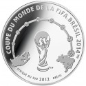 @RARA@ COSTA DE MARFIL 1000 FRANCOS 2012 MUNDIAL FÚTBOL BRASIL 2014 KM.117 MONEDA DE PLATA Ivory Coast 10 Francs