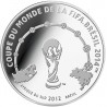 @RARA@ COSTA DE MARFIL 1000 FRANCOS 2012 MUNDIAL FÚTBOL BRASIL 2014 KM.117 MONEDA DE PLATA Ivory Coast 10 Francs