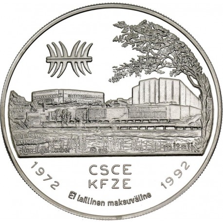 FINLANDIA 20 ECU 1992 MÚSICO JEAN SIBELIUS - CONFERENCIA DE SEGURIDAD KM.X.2 MONEDA DE PLATA PROOF Finnland 7.500 uds