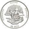 FINLANDIA 20 ECU 1994 TRINEO CON ALCE y PUENTE KM.X.17 MONEDA DE PLATA PROOF Finnland ESTUCHE
