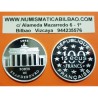 FRANCIA 100 FRANCOS 1993 LA PUERTA DE BRADENBURGO en BERLÍN KM.1032 MONEDA DE PLATA PROOF CÁPSULA France 15 Ecus