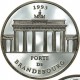 FRANCIA 100 FRANCOS 1993 LA PUERTA DE BRANDEBURGO en BERLÍN KM.1032 MONEDA DE PLATA PROOF CÁPSULA/CERT.France 15 Ecus