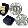 FRANCIA 100 FRANCOS 1993 LA PUERTA DE BRADENBURGO en BERLÍN KM.1032 MONEDA DE PLATA PROOF CÁPSULA France 15 Ecus