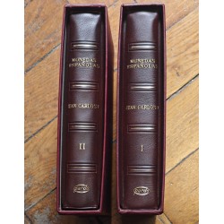 . @2 uds. ALBUM PARDO - 2ª MANO@ TOMO I + TOMO II para MONEDAS ESPAÑOLAS en PESETAS 1975 / 2001 Juan Carlos I NO INCLUYE HOJAS