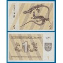 LITUANIA 1 TALONAS 1991 LAGARTIJAS Pick 32B LEYENDA CON TEXTO BILLETE SC Lithuania UNC BANKNOTE