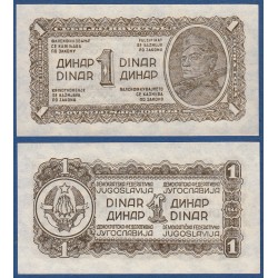 YUGOSLAVIA 1 DINAR 1944 SOLDADO CON RIFLE Tamaño Pequeño Pick 48B BILLETE SC Epoca NAZI WWII UNC BANKNOTE