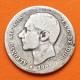 . @LA MÁS RARA@ ESPAÑA Rey ALFONSO XII 1 PESETA 1884 * -- / -- Tipo PATILLAS MSM KM.686 MONEDA DE PLATA Spain silver R/3