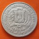 @RARA@ REPUBLICA DOMINICANA 1/2 PESO 1963 CENTENARIO DE LA RESTAURACIÓN DE LA REPÚBLICA KM.29 MONEDA DE PLATA MBC- Dominican
