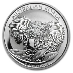 AUSTRALIA 1 DOLAR 2014 KOALA MONEDA DE PLATA PURA 999 Silver Dollar Oz ONZA Troy CAPSULA