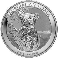 AUSTRALIA 1 DOLAR 2015 KOALA MONEDA DE PLATA PURA 999 Silver Dollar Oz ONZA Troy CAPSULA