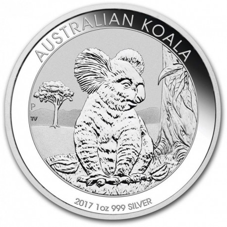AUSTRALIA 1 DOLAR 2017 KOALA MONEDA DE PLATA PURA 999 Silver Dollar Oz ONZA Troy CAPSULA