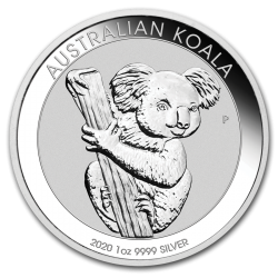 AUSTRALIA 1 DOLAR 2020 KOALA MONEDA DE PLATA PURA 999 Silver Dollar Oz ONZA Troy CAPSULA