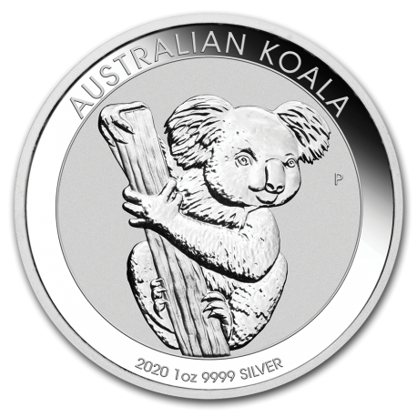 AUSTRALIA 1 DOLAR 2020 KOALA MONEDA DE PLATA PURA 999 Silver Dollar Oz ONZA Troy CAPSULA