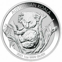 AUSTRALIA 1 DOLAR 2021 KOALA MONEDA DE PLATA PURA 999 Silver Dollar Oz ONZA Troy CAPSULA
