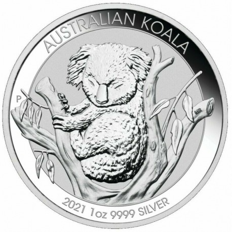 AUSTRALIA 1 DOLAR 2021 KOALA MONEDA DE PLATA PURA 999 Silver Dollar Oz ONZA Troy CAPSULA