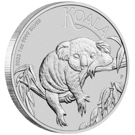 AUSTRALIA 1 DOLAR 2022 KOALA MONEDA DE PLATA PURA 999 Silver Dollar Oz ONZA Troy CAPSULA