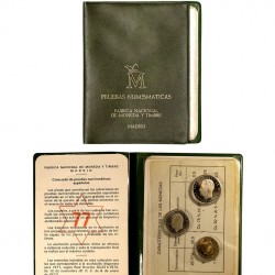ESPAÑA CARTERA FNMT 1977 PROOF 1+5+25 PESETAS 1975 * 77 PRUEBAS NUMISMATICAS