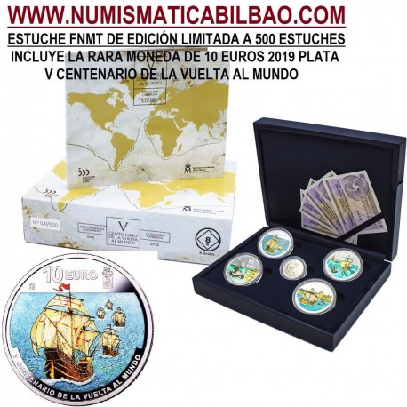 . @SUPER RARO y AGOTADO@ ESPAÑA 10 EUROS 2019 2020 2021 2022 ELCANO VUELTA AL MUNDO 4 MONEDAS DE PLATA Tirada 500 ESTUCHES FNMT