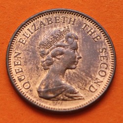 FALKLAND 1 PENIQUE 1974 PINGUINOS y REINA ISABEL II KM.2 MONEDA DE BRONCE EBC UK Colony 1 Pence ISLAS MALVINAS