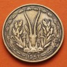 TOGO AFRICA OCCIDENTAL FRANCESA 25 FRANCOS 1957 ANTILOPE KM.9 MONEDA DE LATON MBC+ Antes SENEGAL, NIGER, DAHOMEY...
