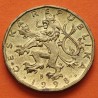 REPUBLICA CHECA 20 KORUN 1998 CABALLERO MEDIEVAL y LEON KM.5 MONEDA DE LATON EBC- Chekia Ceska Republika