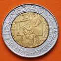 ITALIA 500 LIRAS 1997 POLICIA DEL ESTADO POLIZIA DI STATO KM.187 MONEDA BIMETALICA SC Italy 500 Lire