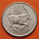 BOTSWANA 10 THEBE 1976 ANTILOPE y ESCUDO KM.5 MONEDA DE NICKEL SC Africa 10 THEBE