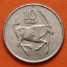 BOTSWANA 10 THEBE 1976 ANTILOPE y ESCUDO KM.5 MONEDA DE NICKEL SC Africa 10 THEBE