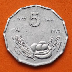 SOMALIA 5 SENTI 1976 VEGETALES y ESCUDO KM.25 ALUMINIO SC Somali Republic