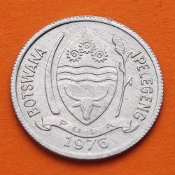 BOTSWANA 1 THEBE 1976 PÁJARO LORO TURACO KM.3 MONEDA DE ALUMINIO SC- Africa 