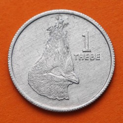 BOTSWANA 1 THEBE 1976 PÁJARO LORO TURACO KM.3 MONEDA DE ALUMINIO SC- Africa