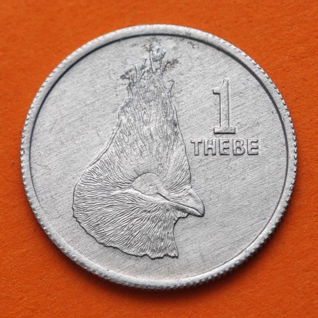 BOTSWANA 1 THEBE 1976 PÁJARO LORO TURACO KM.3 MONEDA DE ALUMINIO SC- Africa